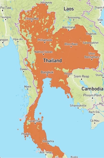 LTE coverage Thailand for GigSky